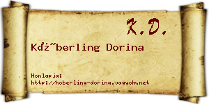 Köberling Dorina névjegykártya